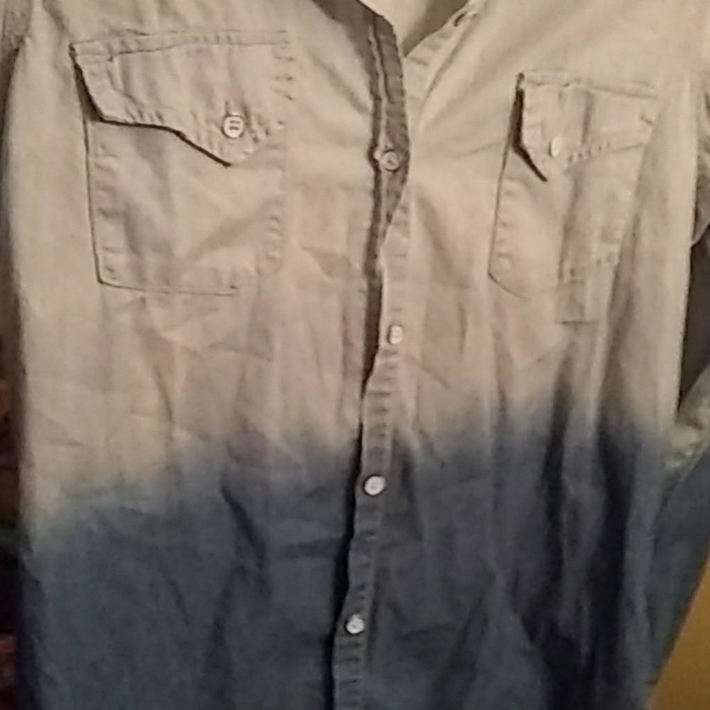 Victoria's Secret dip dye denim look blouse